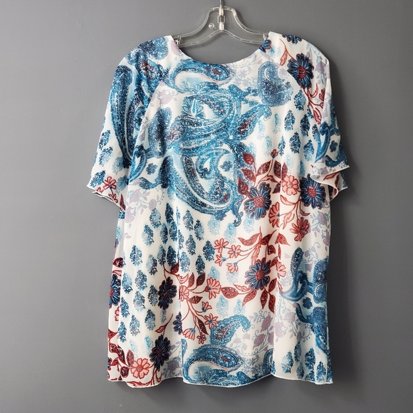 NORTHERN REFLECTIONS Floral Print Short Sleeve Top Size XL - Picture 4 of 4